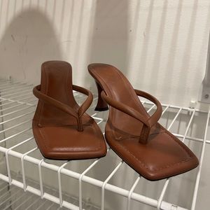 Mango Brown Heeled Sandals